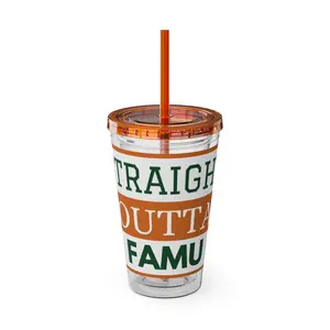 HBCU FAM Sunsplash Tumbler: Colorful Travel Cup, BPA-Free, Perfect for Summer Drinks, Gift for Friends, Eco-Friendly, Party Favor