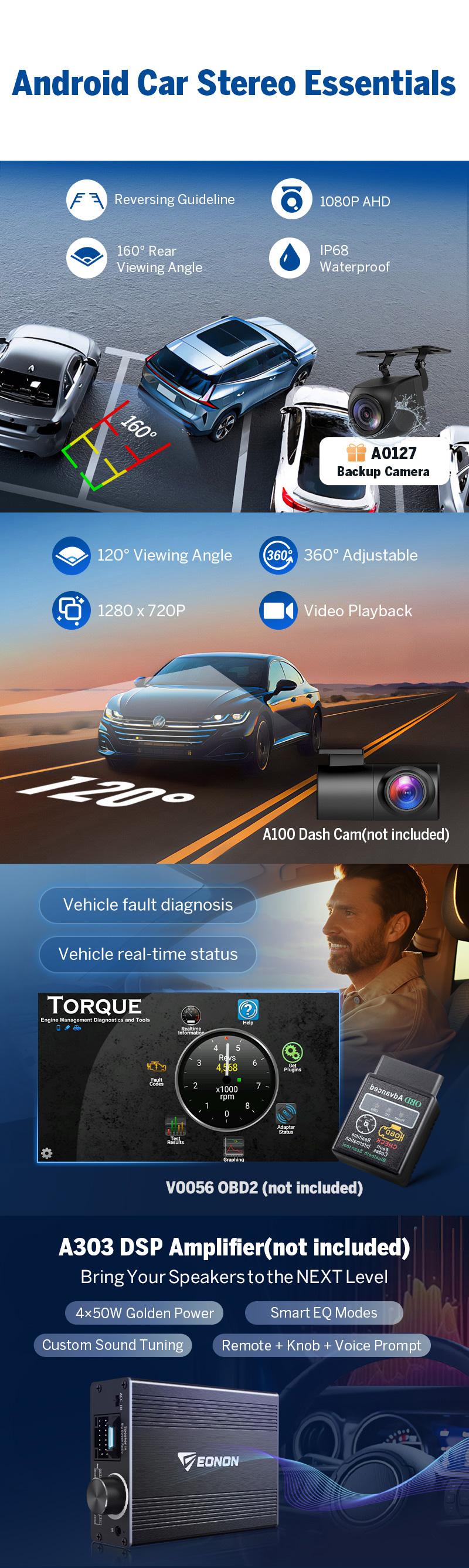 EONON Car Stereo for VW SEAT Skoda, Golf, Jetta, Polo, Passat, Scirocco, Tiguan, T5, Touran, Sharan, EOS, Fabia, Praktik, Wireless CarPlay & Android Auto Car Radio Touch Screen, 10.1" Android 14 Car head unit, AM/FM, SWC, BT - VWX7A / VWX6S