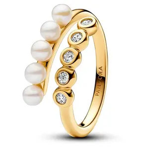 Pandora Treated Freshwater Cultured Pearls & Stones Open Ring 163146C01-52