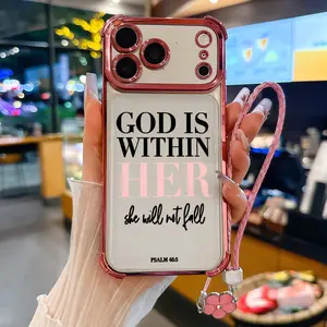 God Is Within Her | Psalm 46:5 Pattern Phone Case for iPhone Samsung Galaxy 17Pro Max Air 16 15Plus 14 13 12 11 S26 S25 S24 S23 S22 Cases, Shockproof Drop, Protection Durable, Empowering Scripture Verse Pattern Durable Bumper with Lanyard Art.