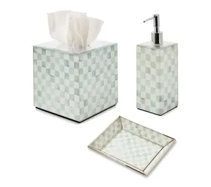 MacKenzie- Childs Set of 3 Glass Powder Room Essentials