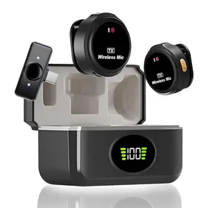 Wireless Lavalier Microphone, USB Rechargeable Wireless Microphone, Mini Microphone for Video Recording, Live Streaming Vlogging, YouTube, Audio, Clip