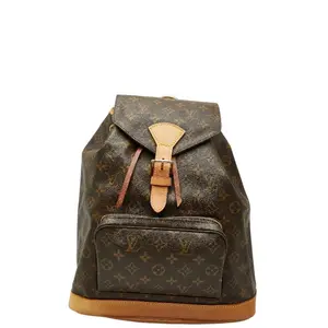 Pre-owned Louis Vuitton Leather, Pvc Travel Bags Vintage Montsouris Backpack Monogram Canvas GM by Rebag