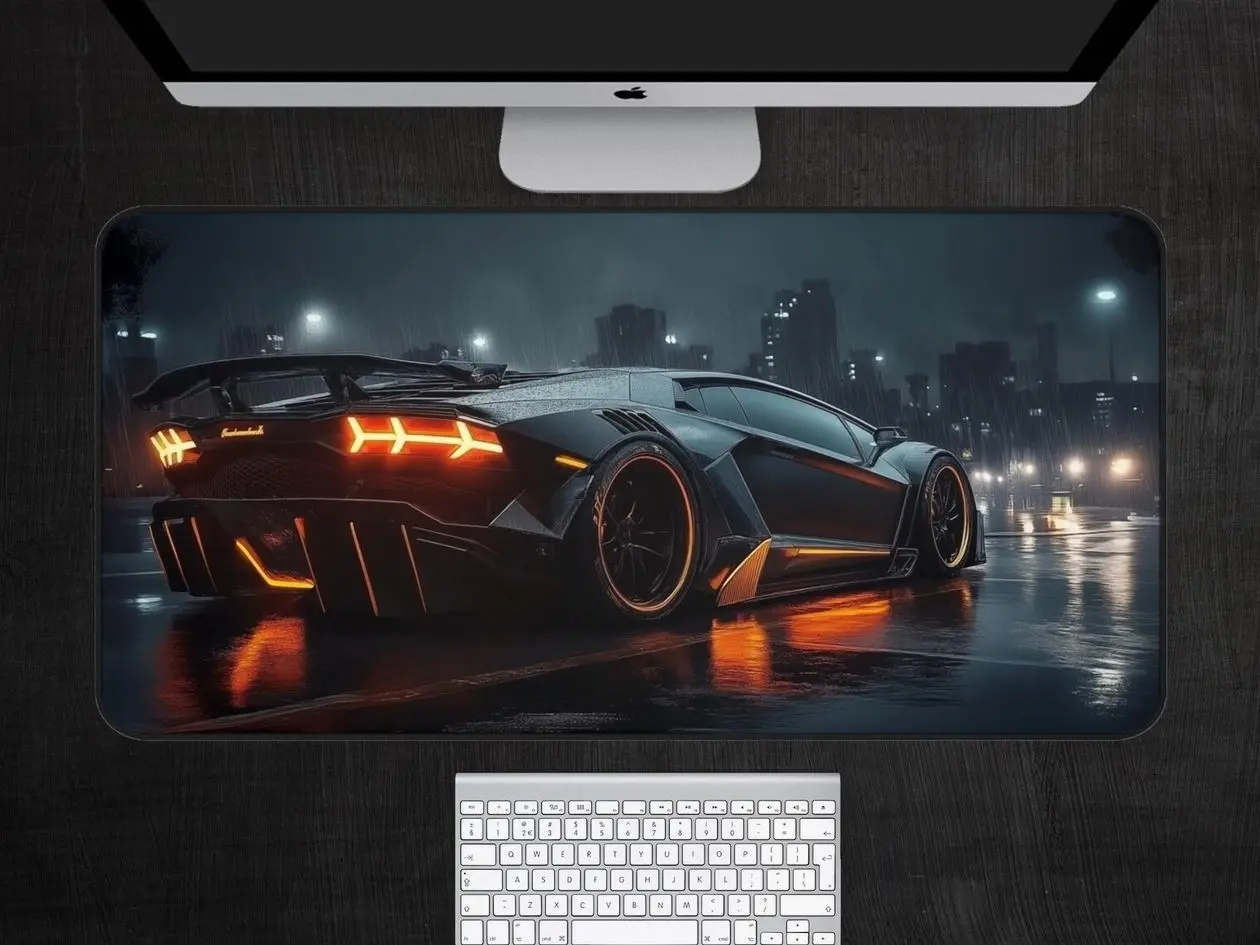 Night Car Desk Mat, Car Lover Gift, Gamer Desk Mat, Gift for him, Car Mouse Pad, Large Office Desk Mat Kasper