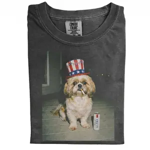 Patriotic Shih tzu Party Dog T-Shirt, Vintage 90s Funny Meme Tee, 4th of July Streetwear Graphic, Unisex Fit Design, Gift for Dog Lovers