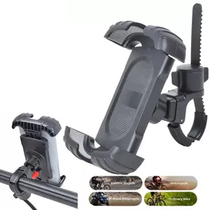 Motorcycle Phone Mount, Upgrade Bike Phone Mount [1s Lock][Secure Protection], 360° Rotatable Phone Holder for Mountain Bike/ATV/Scooter Handlebar Stand, Compatible with iPhone/Samsung 4.7-6.7"