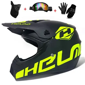 Motorcycle full-face helmet for teenagers Adult and children helmet, off-road motorcycle helmet, goggles, gloves, protective riding helmet  4-Piece Set for ATV UTV Motocross E-Bike Electric Bicycle Helmet Men Women Windproof Breathable Safety Racing Gear