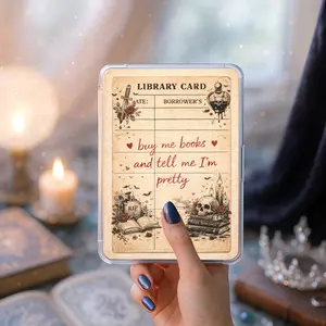 Dark Romance Library Card Kindle Case Insert | Gothic Bookish Decor