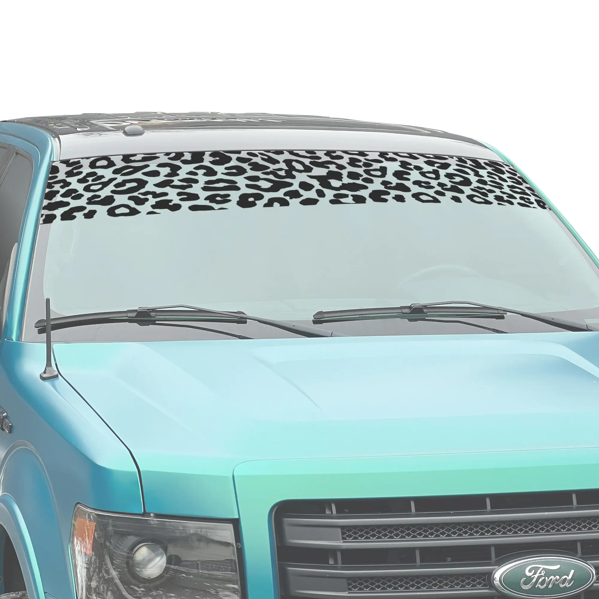 High Quality Windshield Banner Decal, Matte Black, 12"x64" Size