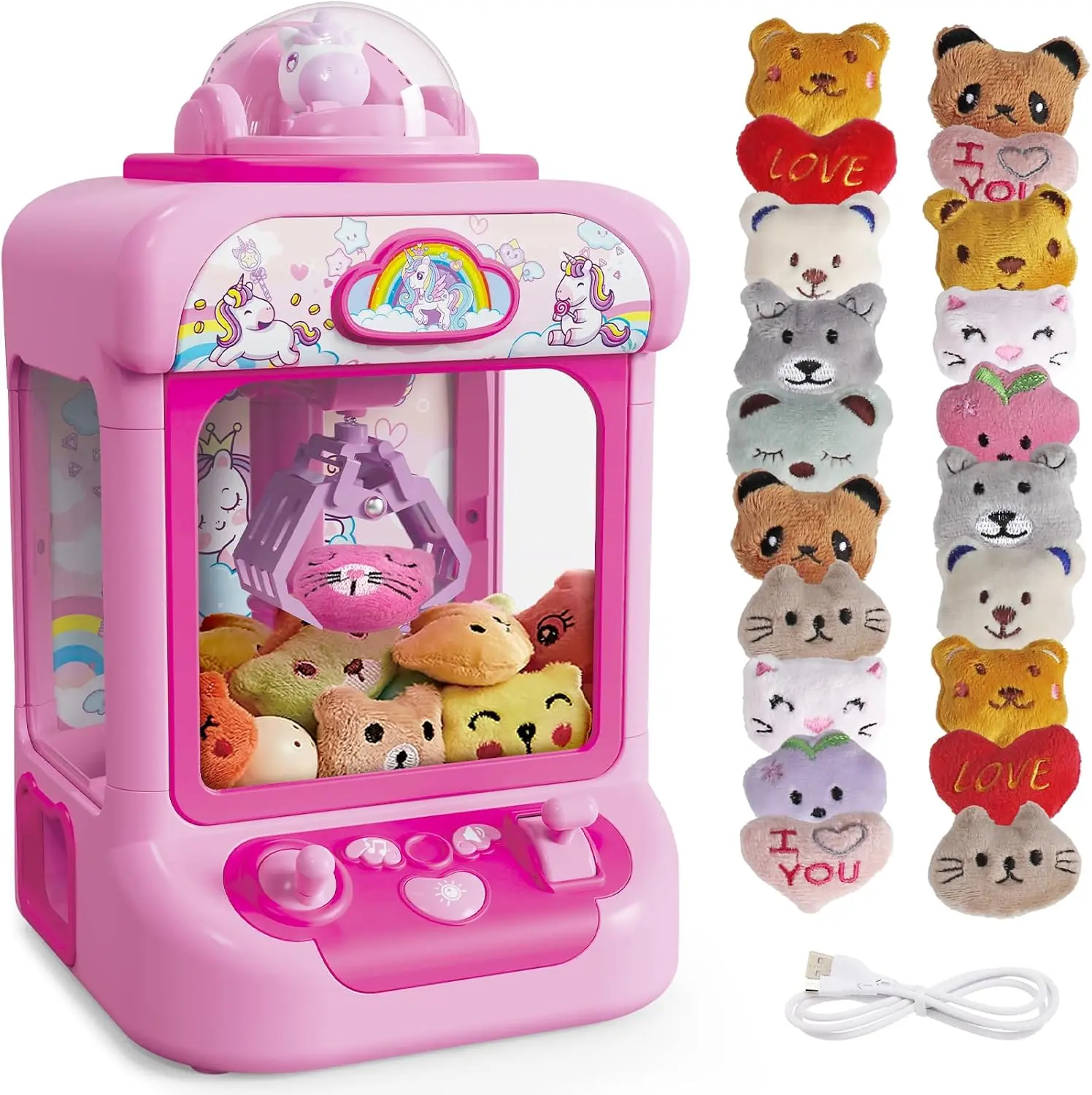 Mini Claw Machine for Kids - 3+ Years Unicorn Themed Pretend Play Kids Toys, Mini Vending Machine for Girls