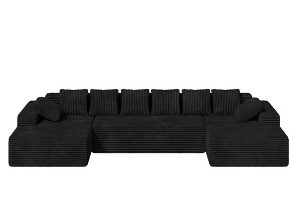 【3 Packages shipping】131'' U Shaped Sectional Couches with Chaise Lounge, No Assembly Required Deep Seat Modular Cloud Sofa for Living Room 1PCS, Bedroom
