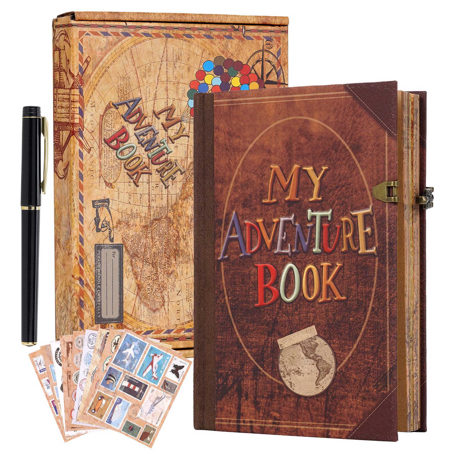Adventure Book Vintage Scrapbooking Travel Journal 19x12.5x2cm Vertical Retro Scrapbook Photo Album Diary for Travelers