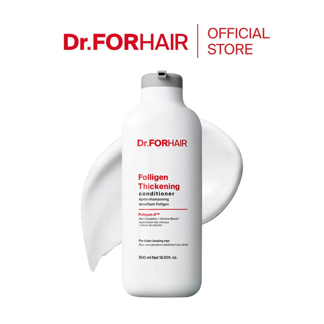 [Dr.FORHAIR] Folligen Thickening and Volumizing Conditioner - 500ml/16.90 fl.oz Split Ends Treatment Conditioner, Peptides, Hyaluronic Acid, Folligen-X for Lightweight Hydration, Soft Volume Haircare