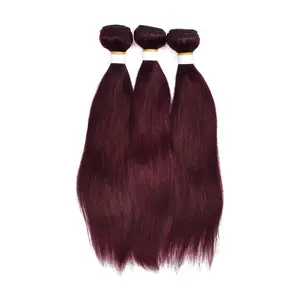 【10A】#99J Straight Hair 100% Human Hair 3 Bundles Set