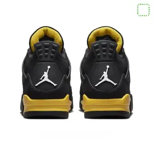 Black and Yellow  Mid-Top Retro Basketball Shoes