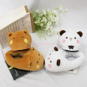 New Panda Bubu And Yier Plush Slippers Cartoon Panda Indoor Couple'S Warm Cotton Slippers Autumn And Winter Gift