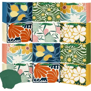 6.3"x4.7"x2.4" inch 12 count Clash  Paper  Wide Bags with Tissue Paper Handles Small Size(12pcs Bags +Tissue Paper )