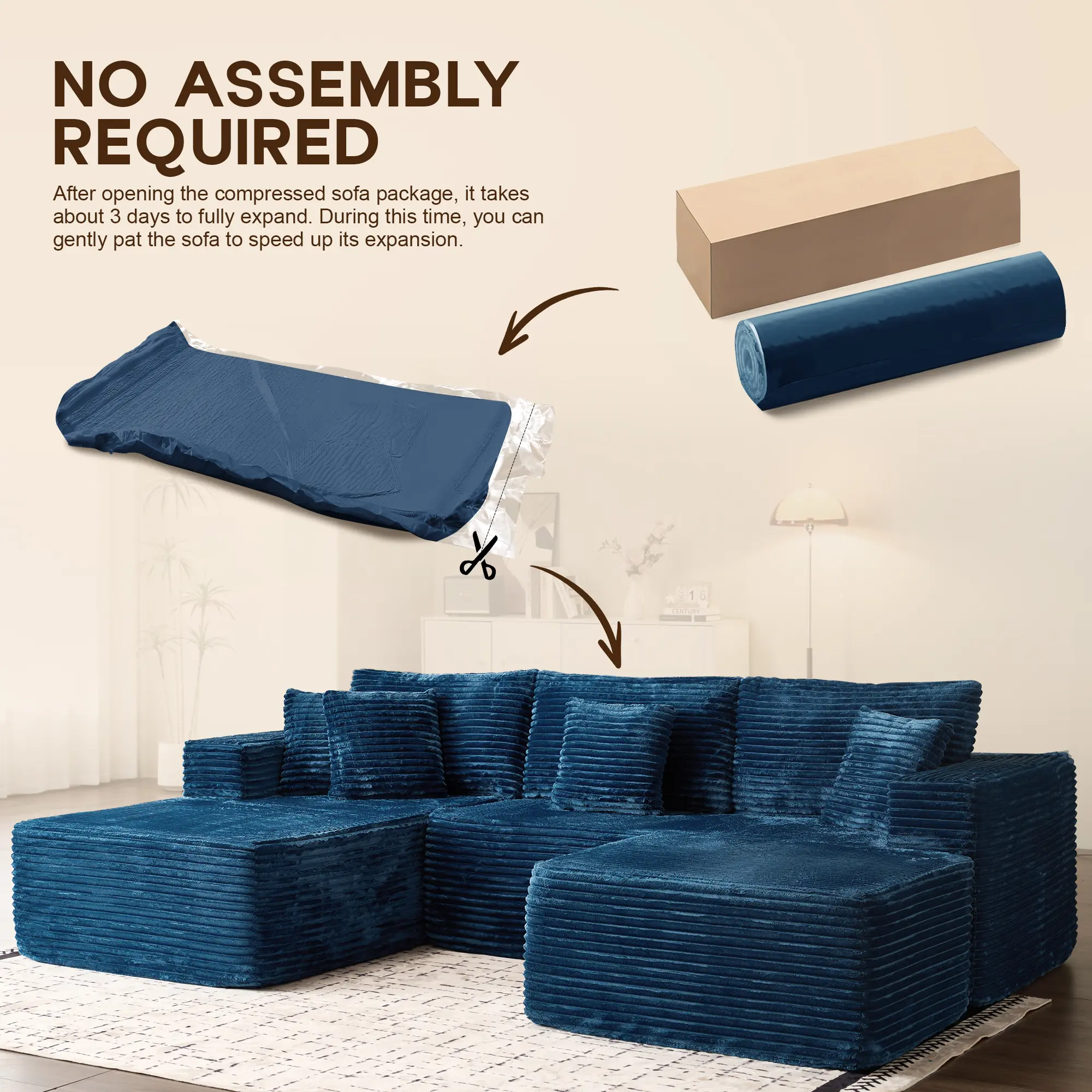 CAODOC 108“ Cloud Modular Sectional Couch with 1 Ottoman,Modern Minimalist Upholstered Couches, Comfort L Shaped Sofa for Living Room,Deep Seat Corner Couch,Free Combination,No Assembly Required CAODOC 108“ Cloud Modular Sectional Couch with 1 Ottoman,Modern Minimalist Upholstered Couches, Comfort L Shaped Sofa for Living Room,Deep Seat Corner Couch,Free Combination,No Assembly Required
