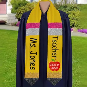 Personalized Teacher Pencil Graduation 2025 Stole , Best Gift For Teacher Graduation's Day, Graduation Sash Gift, Class of 2025 Grad Sash