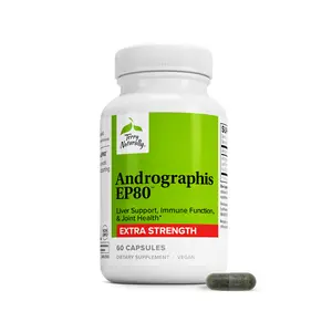 Terry Naturally Andrographis EP80 60 Capsules Immune Support Joint Support Herbal Extract Non GMO
