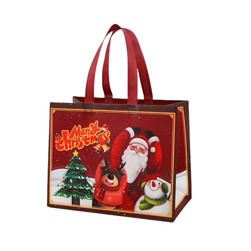 16PCS Christmas Gift Bags With Assorted Patterns. Reusable Non - Woven, Handle - Equipped. Ideal For New Year & Christmas Decor, Perfect For Holiday Gifting.Box Packs heavy-duty storage tote foldable shopping tote Water-Resistant market trip
