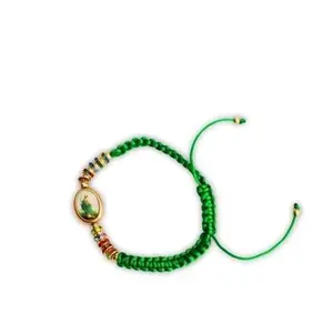 San Judas Green String Bracelet for Money Protection