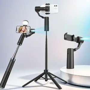 Dual-Axis Ai Face Recognition Gimbal with Tripod Stand, Phone Stabilizer, Handheld Gimbal, 360° Follow Focus, Anti-Shake, Phone Accessories, Selfie Accessories