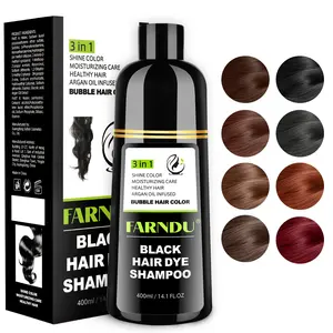 FARNDU Hair Dye 3-in-1 Shampoo Haircare, Cover Gray Hairs, 10 Mins Hair Coloring, Plant Extracts, Long Lasting, Mild, Moisture (400 mL)
