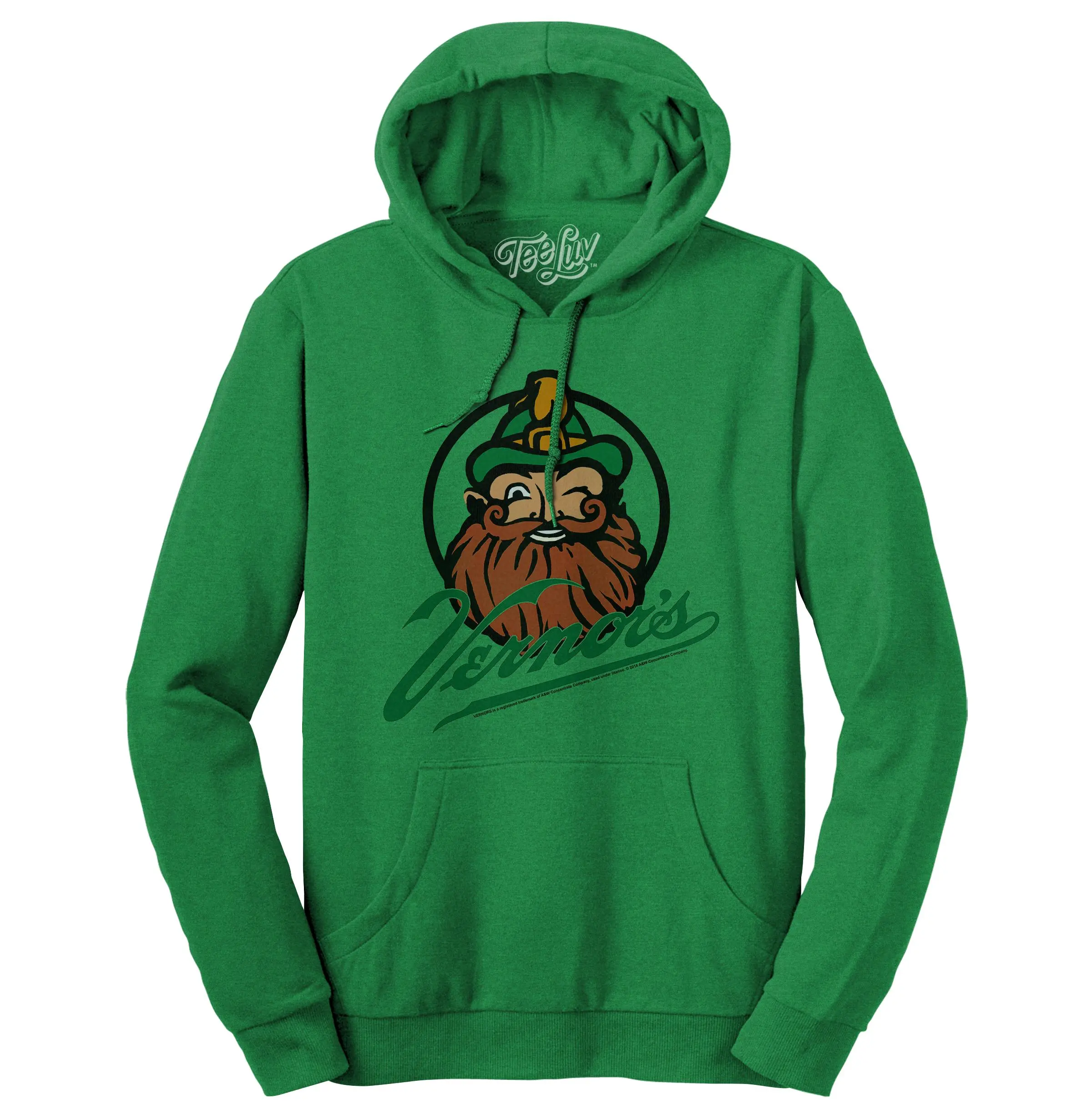 Vernor's Ginger Ale Woody Gnome Hooded Sweatshirt - Kelly Green