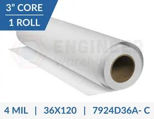 Dietzgen 36" x 120' 7924D 4mil Double Matte Inkjet Film - 1 Roll per Carton - 7924D36A-C