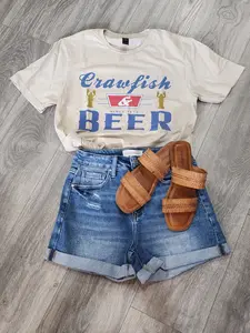 Crawfish & Beer Graphic T-Shirt (Cream)