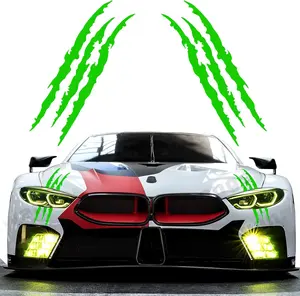 2pcs Monster Claw Marks Headlight Car Sticker Stripes Scratch Decal Vinyl for Sports Cars SUV Pickup Truck Window Motorcycles ect(Green)