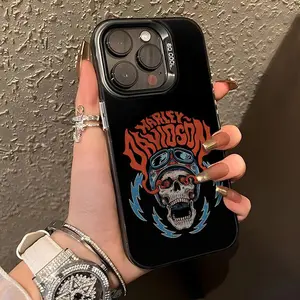Harley - D Pattern Case For Iphone 17 Pro Max 17 Air 16 / 15 / 14 / 13 / 12 / 11 Pro Max Xr Xs E Plus Retro High - End Shockproof Drop Screen Protection Cute Durable Pc Smartphone Cover