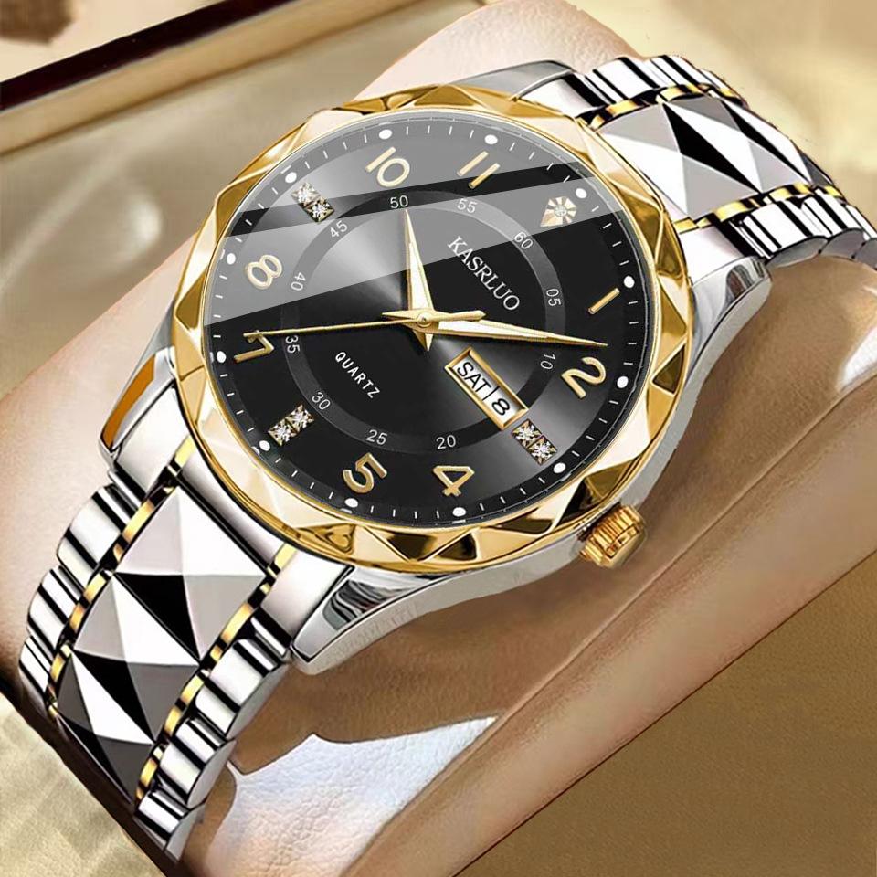 New Authentic Men's Business Watch - Waterproof Quartz Wristwatch with Dual Calendar, Luminous Hands & Luxury Fashion Desig