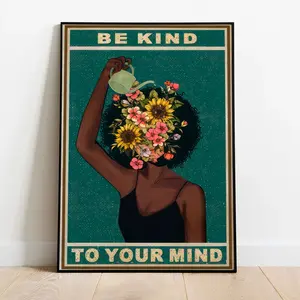 Be Kind To Your Mind Vintage Poster, Lose Your Mind Print, Retro Poster, Music Retro Poster, Vintage Print, Positivity Decor