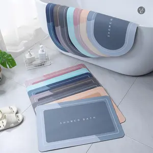 Bathroom Toilet Mat, Set of Non-Slip Bathroom Floor Mats, Diatomaceous Earth Bathroom Mat, Water-Absorbent Interior Rug for Bathrooms, Living Rooms, Kitchens, and Laundry Rooms—Home Decor, Drying Doormat, Bathroom Accessories, Household Items, Home Goods