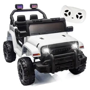 12V Kids Ride On Electric Car W/Parents Control,Dual drive, Four-wheel Suspension,With music,Bluetooth,MP3,USB,with headlights, steering wheel quick release,Slow start for Kids Aged 2-4.
