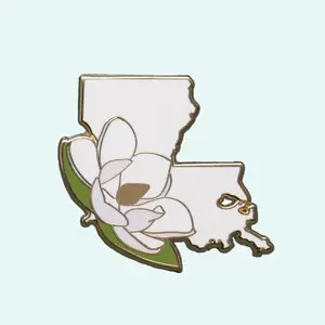 Louisiana — LA State Magnolia Flower Enamel Lapel Pin Collectible