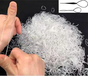 Elastic Hair Rubber Bands, 2000 PCS Soft Ponytail Elastics Holders Small Hair Ties for Blond Kids Baby Girls Toddler Infants Hair No Crease Damage No Hurt Thin Easy to dismantle Mini TPU Tie (Clear)