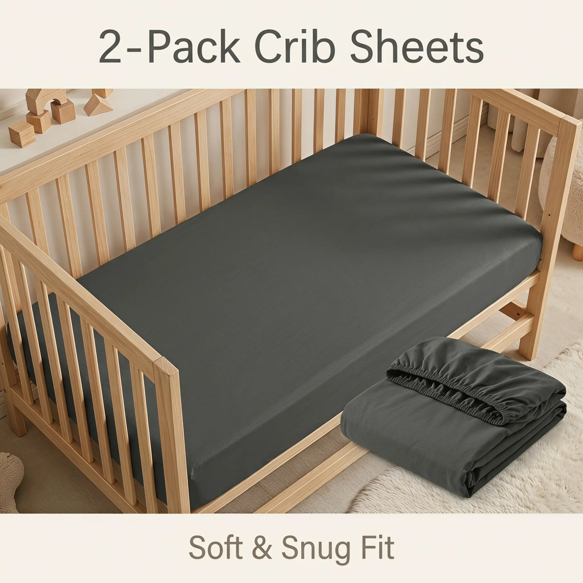 Bedsum 2-Pack Microfiber Small Fitted Bedding Sheets, 28"x52" Size with 8" Deep Pocket, Ultra-Soft Wrinkle-Resistant Bed Linens