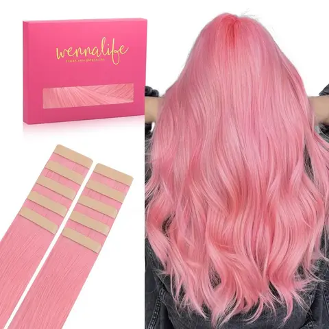 WENNALIFE 10pcs Colored Tape In Hair Extensions Human Hair 20g to 25g 10 to 26 inch Remy Invisible Tape Ins Straight Coachella  #TikTokShopFallDealsForYou #sohochic
