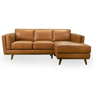 Ferre Leather Sectional Right Facing Chaise