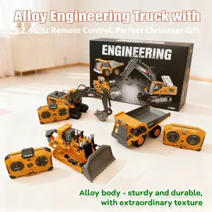 2.4G 11-Channel RC Construction Vehicles (2/3/4-Pack) – Alloy Excavator/Dump Truck/Bulldozer, GIFT BOXED | Remote Control Fun