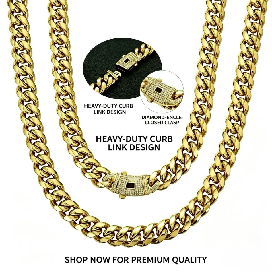 14K gold-plated Cuban chain, non-fading and non-fading, luxury jewelry suitable for men and women, the first choice for gifts, fashion jewelry