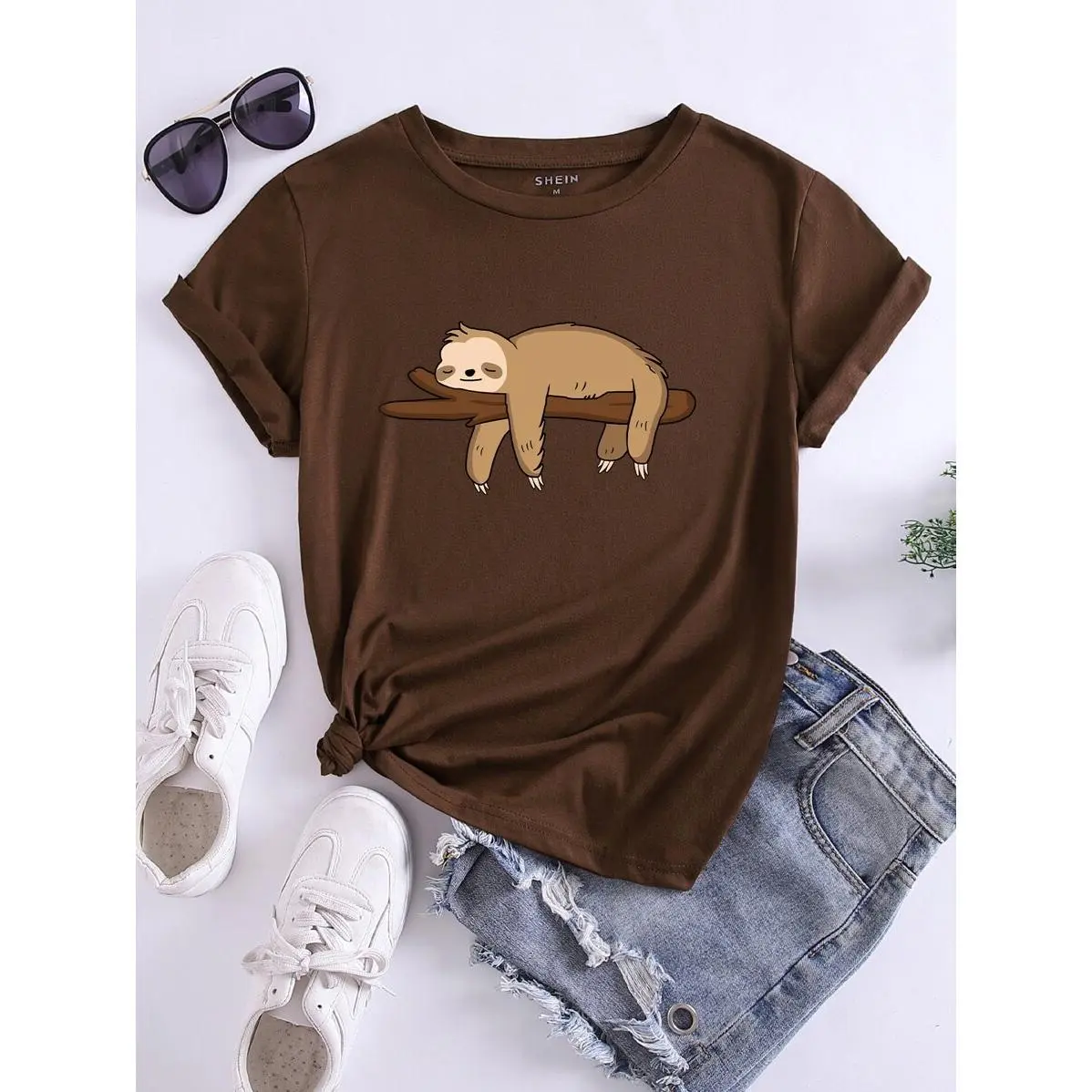 INAWLY Cartoon Graphic T-Shirt Graphic T-Shirts Women's Tops