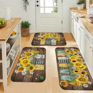[Kitchen Set Floor Mats] 2/3pcs, Kitchen Set Floor Mats, Perfect for The Kitchen, Soft Flannel, Non-Slip, And Easy to Clean - Suitable for Bedroom, Living Room, Dining Room, Bathroom, Entrance