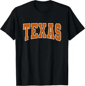 TEXAS - Throwback Design - Classic T-Shirt Pure Cotton Graphic Tees Menswear Top: Gifts for Men & Women