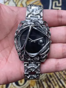 Luxury Men's Vintage Quartz Watch, Alloy Case, Round Dial, Calendar Display, Analog Wristwatch, Stylish Casual Fashion Accessory, High End Watch