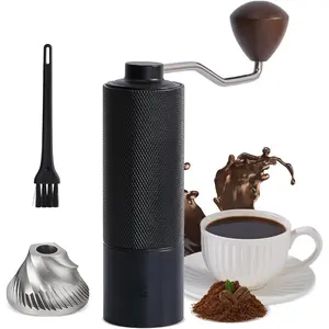 Manual Coffee Grinder with Precision Conical Burr – Adjustable Hand Coffee Grinder with Double Bearings – Stainless Steel Portable Coffee Mill for Espresso, French Press,Travel & Camping