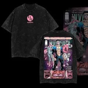 Invincible The Viltrumite War Comic 72 Double Printed Oversized Acid Washed T-Shirt Black